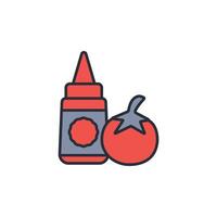 Ketchup icon. .Editable stroke.linear style sign for use web design,logo.Symbol illustration. vector