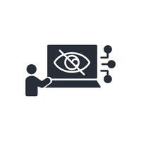 hidden content icon. .Editable stroke.linear style sign for use web design,logo.Symbol illustration. vector