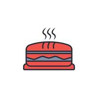 Sandwich icon. .Editable stroke.linear style sign for use web design,logo.Symbol illustration. vector
