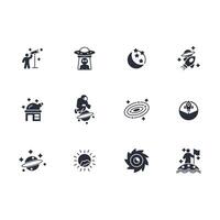 Astronomy icon set..Editable stroke.linear style sign for use web design,logo.Symbol illustration. vector