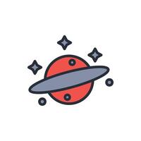 Planet icon. .Editable stroke.linear style sign for use web design,logo.Symbol illustration. vector