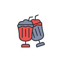 Milkshake icon. .Editable stroke.linear style sign for use web design,logo.Symbol illustration. vector