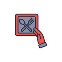 food app icon. .Editable stroke.linear style sign for use web design,logo.Symbol illustration. vector