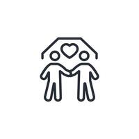 compassion icon. .Editable stroke.linear style sign for use web design,logo.Symbol illustration. vector