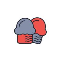 Muffin icon. .Editable stroke.linear style sign for use web design,logo.Symbol illustration. vector
