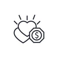 Philanthropy icon. .Editable stroke.linear style sign for use web design,logo.Symbol illustration. vector