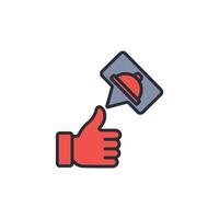 feedback food icon. .Editable stroke.linear style sign for use web design,logo.Symbol illustration. vector