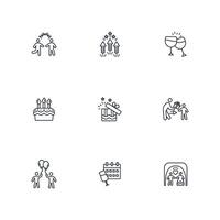 Celebrate icon set..Editable stroke.linear style sign for use web design,logo.Symbol illustration. vector