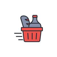 Grocery icon. .Editable stroke.linear style sign for use web design,logo.Symbol illustration. vector