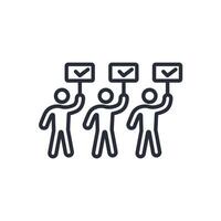 volunteerism icon. .Editable stroke.linear style sign for use web design,logo.Symbol illustration. vector