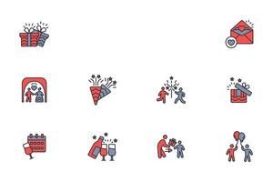 Celebrate icon set..Editable stroke.linear style sign for use web design,logo.Symbol illustration. vector