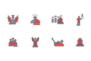 death icon set..Editable stroke.linear style sign for use web design,logo.Symbol illustration. vector