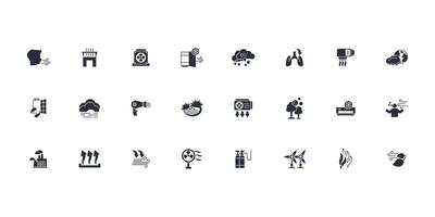 Air icon set..Editable stroke.linear style sign for use web design,logo.Symbol illustration. vector