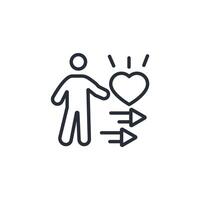 sympathy icon. .Editable stroke.linear style sign for use web design,logo.Symbol illustration. vector