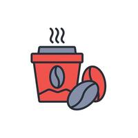 Coffee delivery icon. .Editable stroke.linear style sign for use web design,logo.Symbol illustration. vector