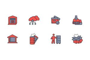 storage icon set..Editable stroke.linear style sign for use web design,logo.Symbol illustration. vector