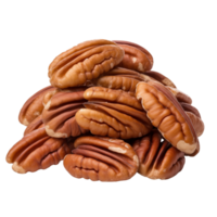 Pile Of Shelled Pecan Nuts In A Close Up View Displayed On A Transparent Background png
