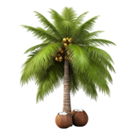 Tall Coconut Palm Tree With Coconuts On Transparent Background png