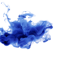 Abstract Blue Ink Cloud Floating In Water Creating Artistic Shapes Isolated On White png