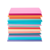 Stack of Bright and Colorful Notebooks Organized Neatly on a Transparent Background png