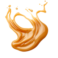 Dynamic Splash Of Liquid Caramel With Smooth Texture On A Transparent Background png