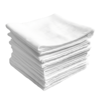 Stack Of White Cloth Napkins Neatly Folded On Transparent Background png