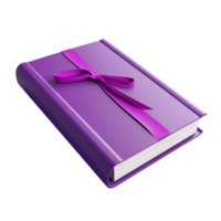 Purple Book Wrapped With Ribbon Bow For Gift Presentation On Transparent Background png