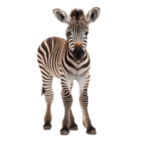 Young Zebra Standing And Facing Forward Isolated On White Background png