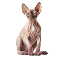 Sphynx Cat Sitting And Looking Forward Isolated On Transparent Background png