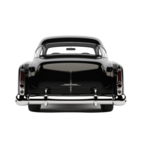 Classic Black Vintage Car Rear View Isolated On Transparent Background With Chrome Details png