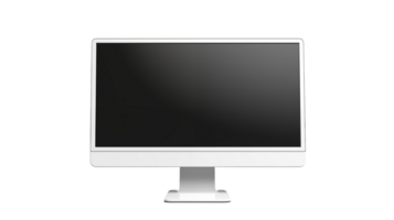 Modern Desktop Computer Monitor With Blank Screen On Transparent Background png