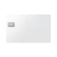 White Plastic Credit Card With Embedded Chip On Transparent Background png