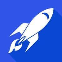 Simple rocket symbol. Suitable for space tech and business start up innovation launch. vector