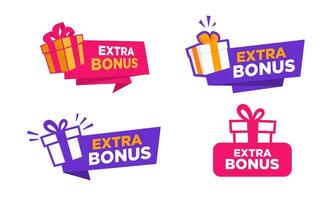 Extra bonus sticker collection. Suitable for sales promotion and advertising design element. vector