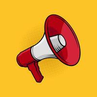 Megaphone pop art illustration. Suitable for campaign and informational purposes. Loudspeaker cartoon. vector