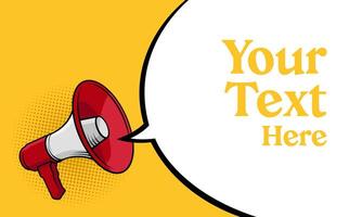 Megaphone and chat bubble background template. Suitable for promotional banner and advertisement background. vector