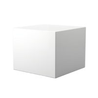 Minimalistic White Cube Display Stand On A Clean Transparent Background png