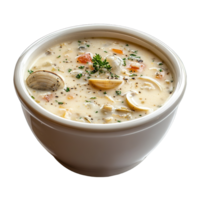 tazón de sopa de almejas png