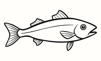 Fish line icon. Simple salmon or mackerel sign isolated on background. illustration for logo, web, mobile app vector