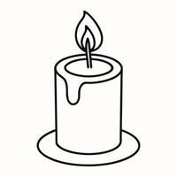 Burning candle line icon. Simple candlelight sign isolated on background. illustration for logo, web, mobile app vector