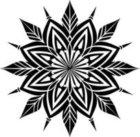 A black and white design with a star vector