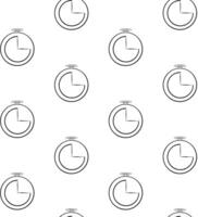 Clock timer icon seamless pattern on white background. Illustration vector