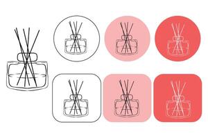aroma diffuser icon set in black color. vector