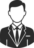 Simple business man icon on whie background vector