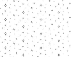 Starry space seamless pattern. Galaxy shiny stars fabric print, astronomy science starlight background or night sky wallpaper pattern. Universe starry pattern with glowing stars vector