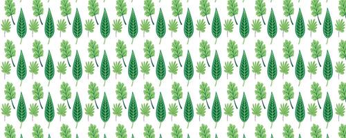 A green leaf pattern on a white background vector