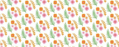 A pattern with flowers and leaves on it vector