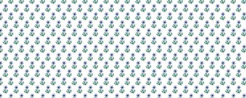 A pattern with blue and green flowers on it vector