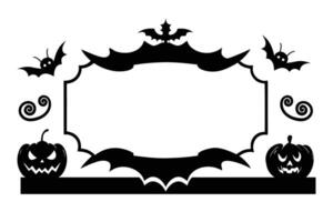 Halloween frame with bats and pumpkins vector