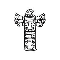 Totem in doodle style. , on a white background vector